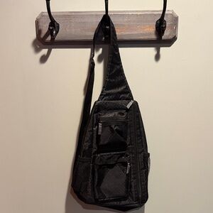 Thirty-One Black Quilted Backpack